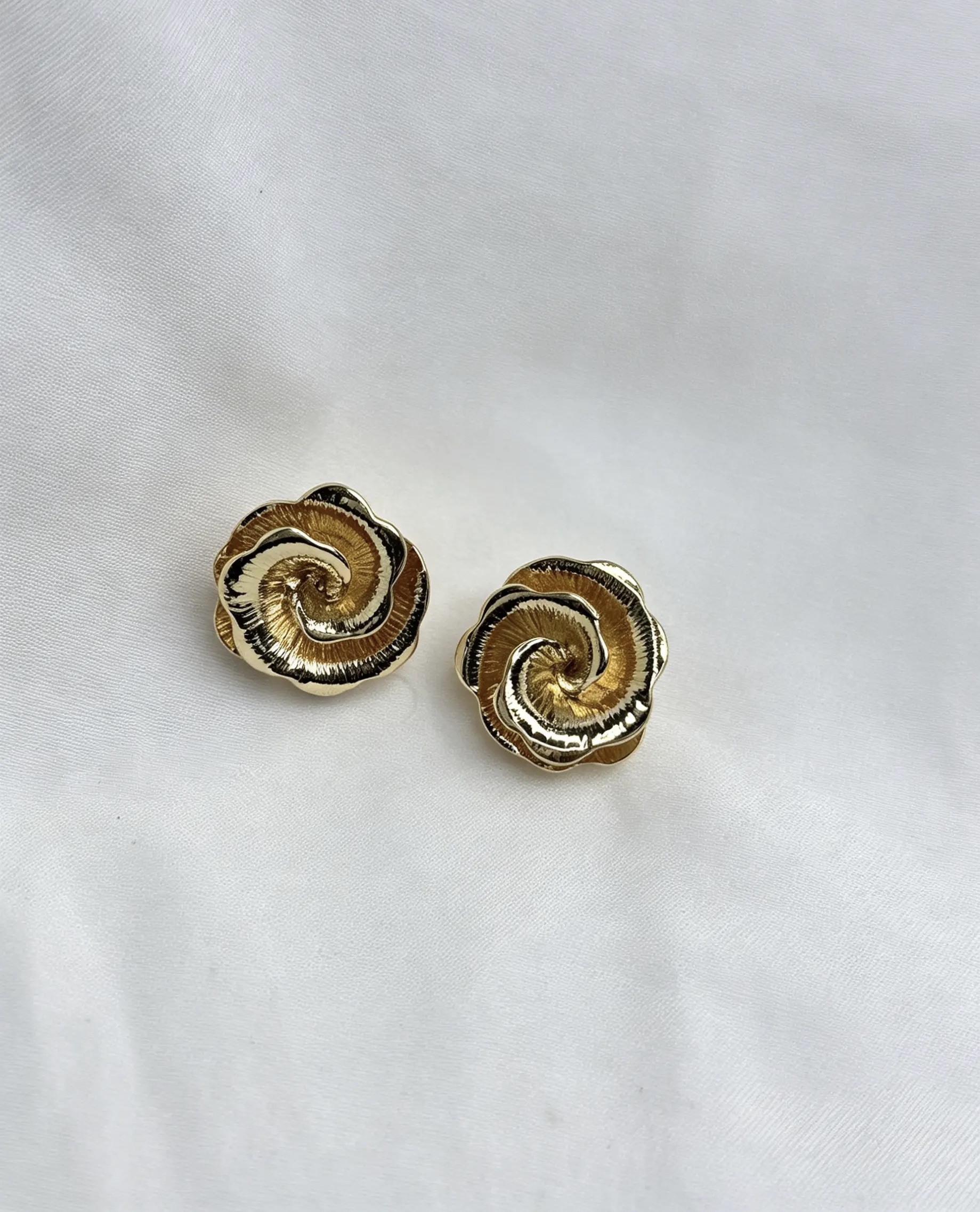 Vintage Swirl Rose Studs detail view 2
