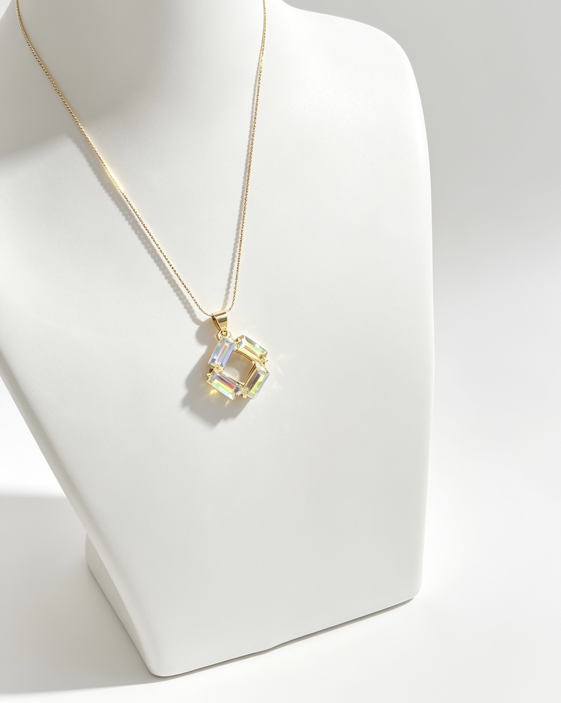 Geometric Prism Pendant Necklace