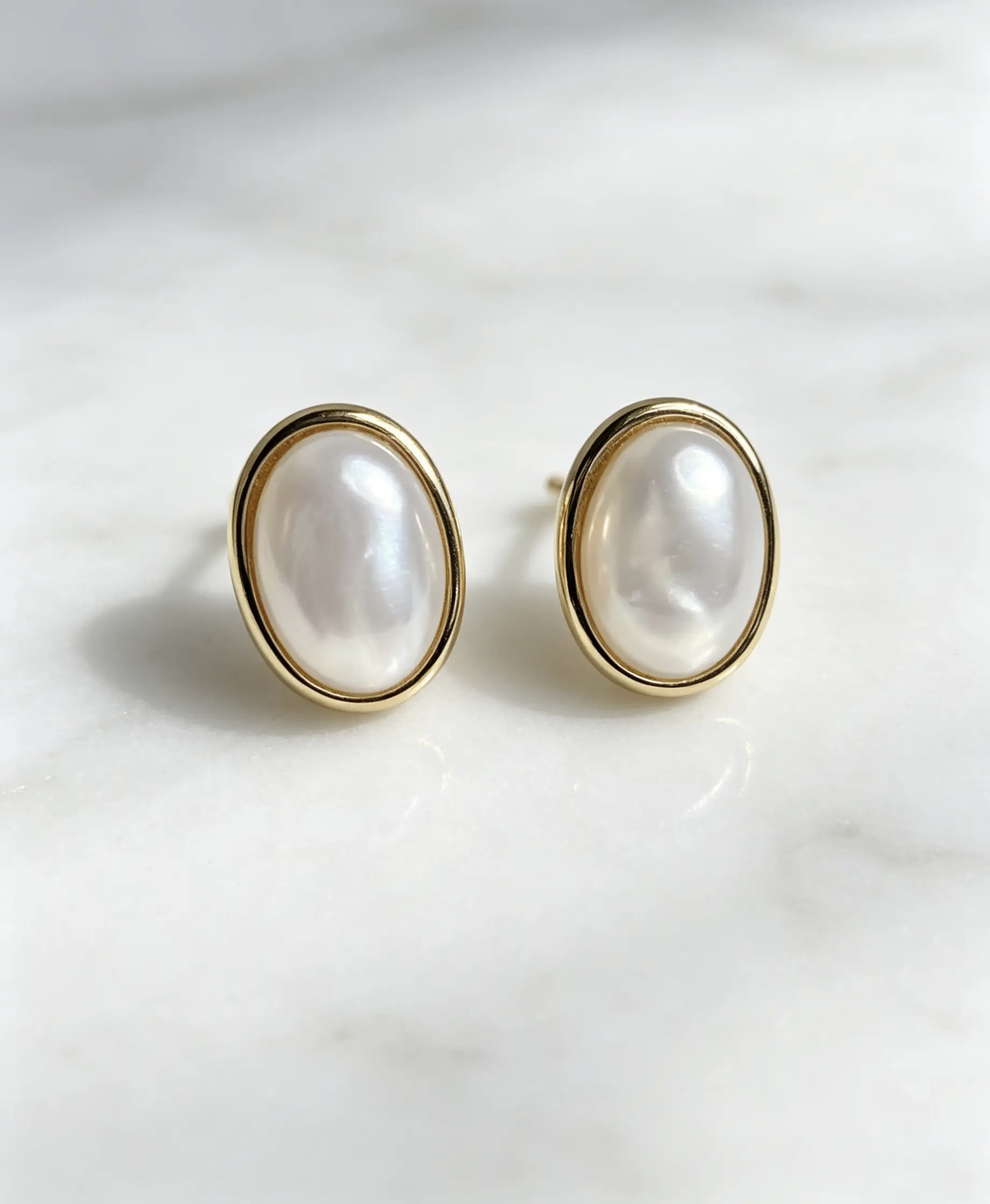Oval Mother-of-Pearl Studs