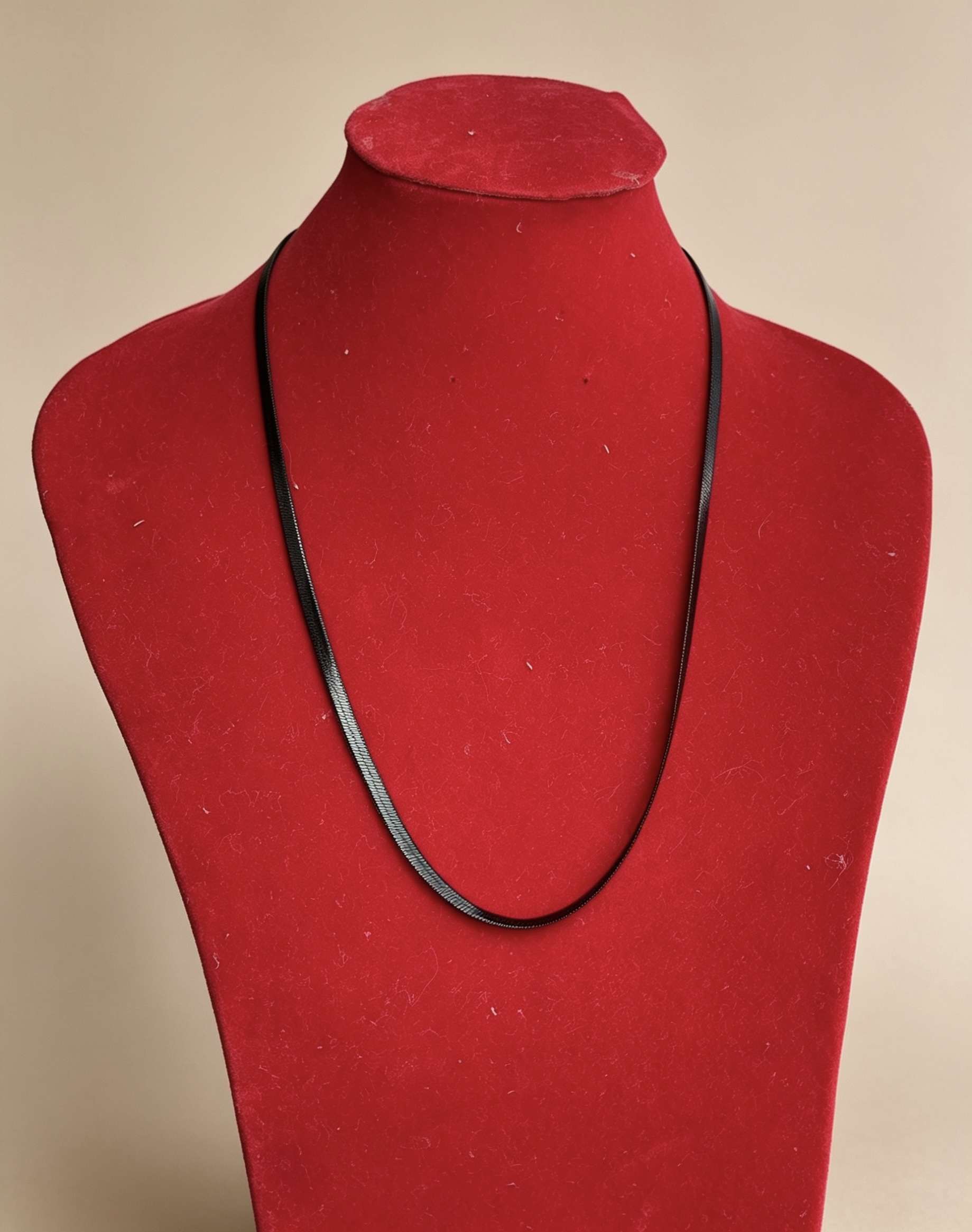 Black Herringbone chain necklace