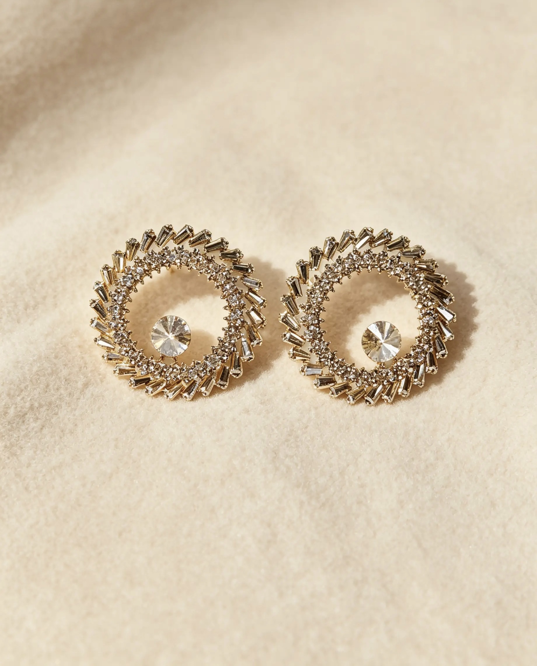 Empress Crystal Sunburst Hoops