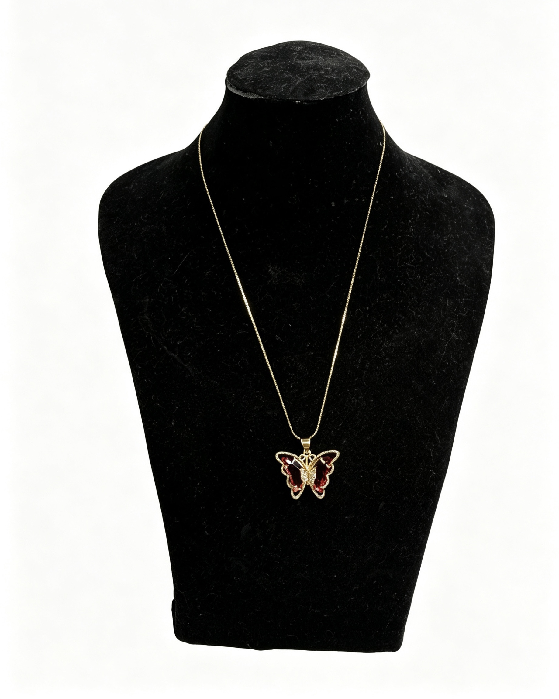 Ruby Monarch Butterfly Pendant detail view 2