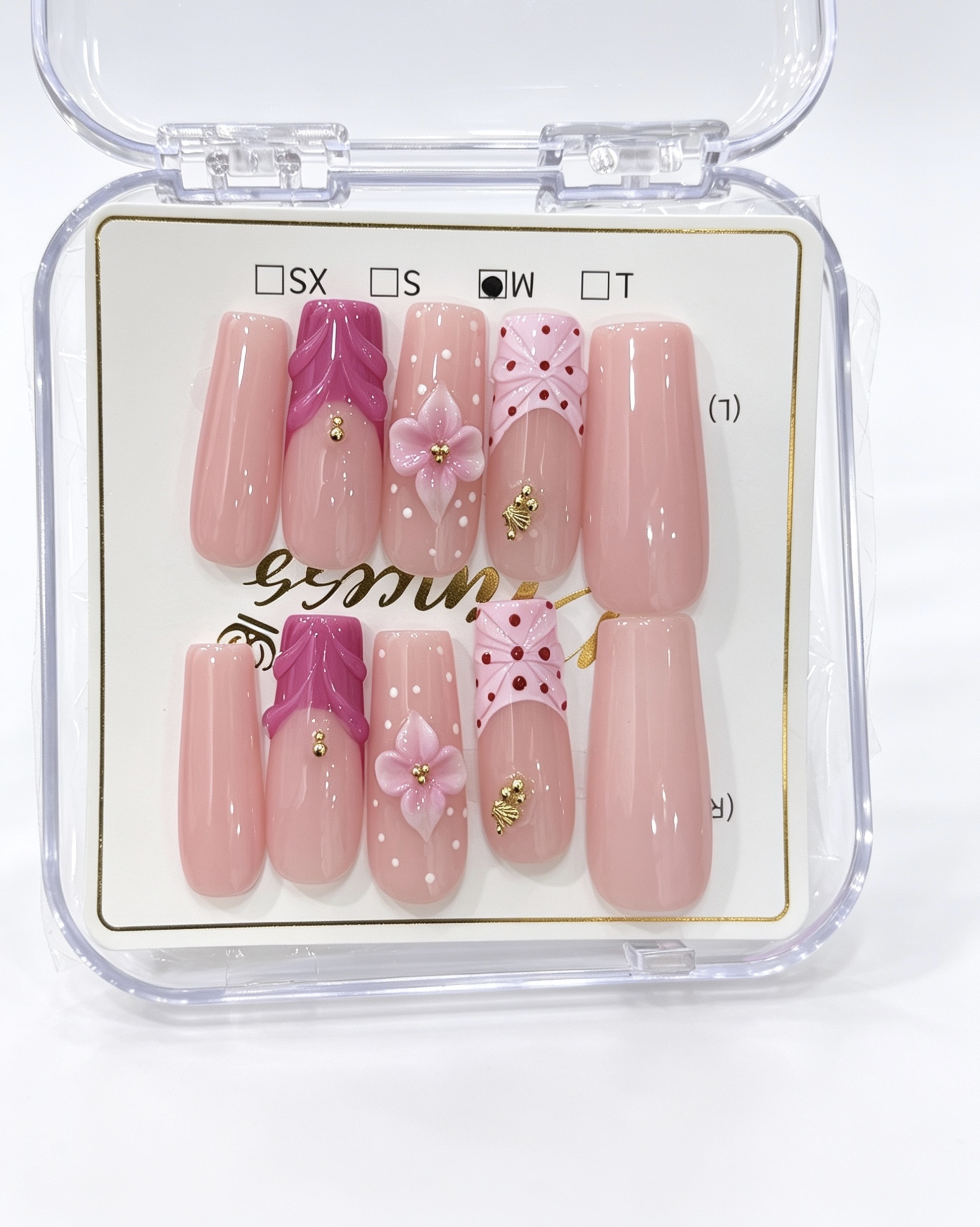 Long stick on nails detail view 2