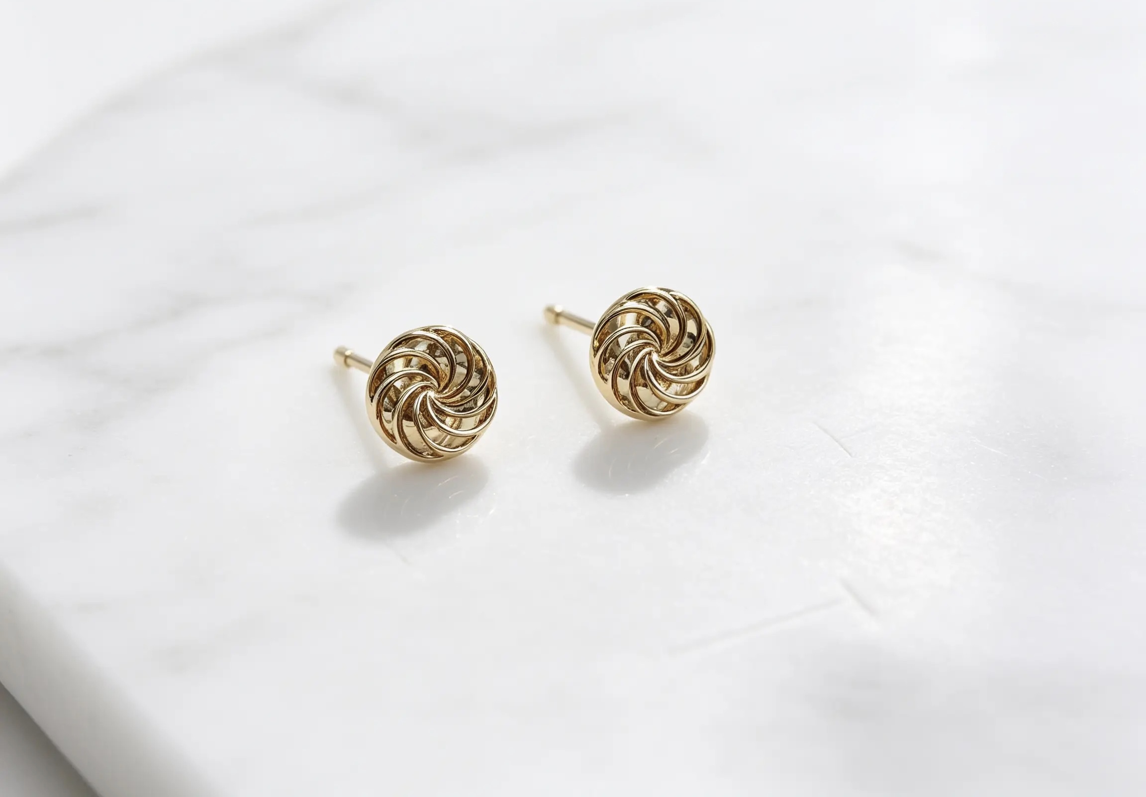 Twisted Vortex Gold Studs