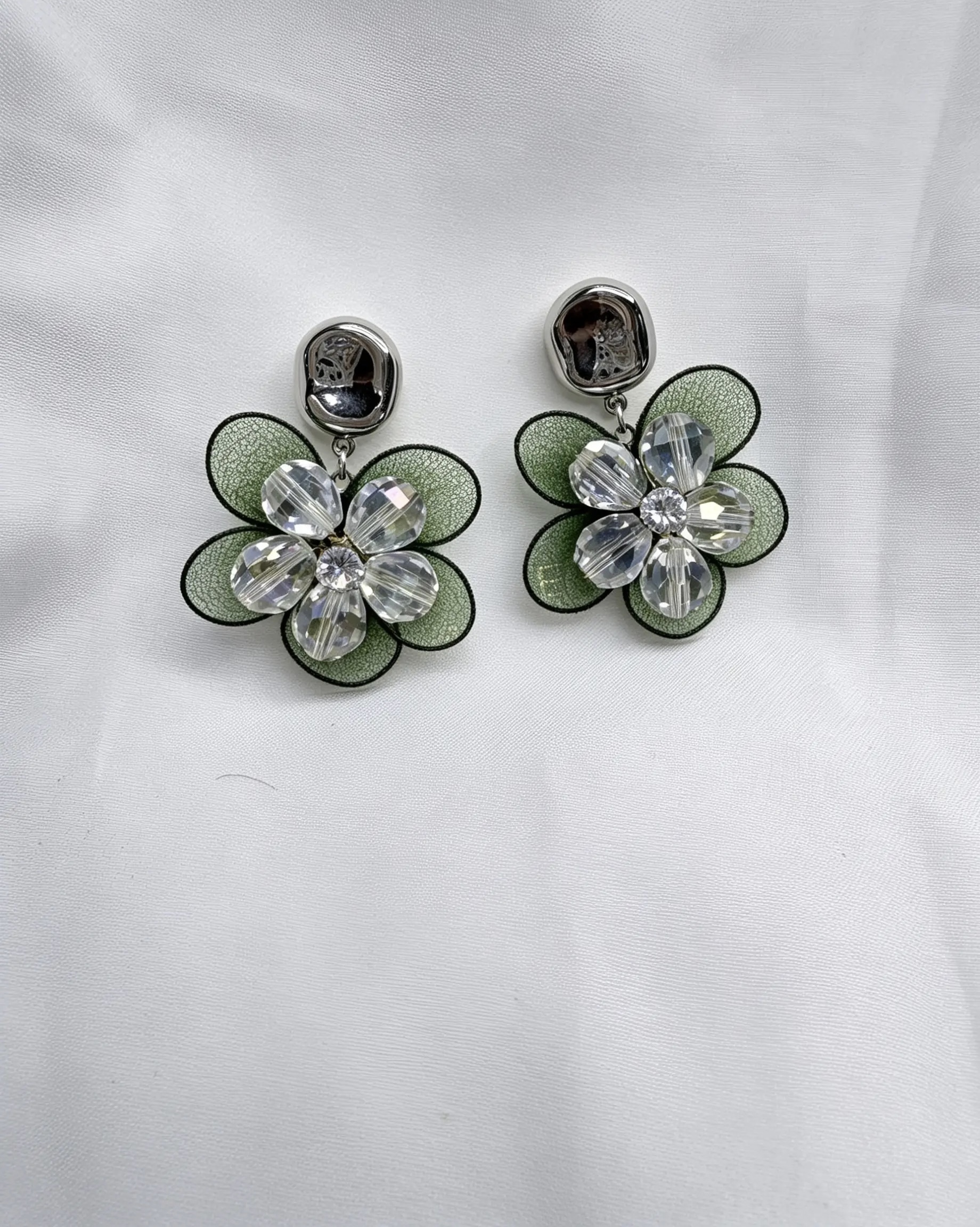 Midnight Blossom Crystal Drop Earrings detail view 3