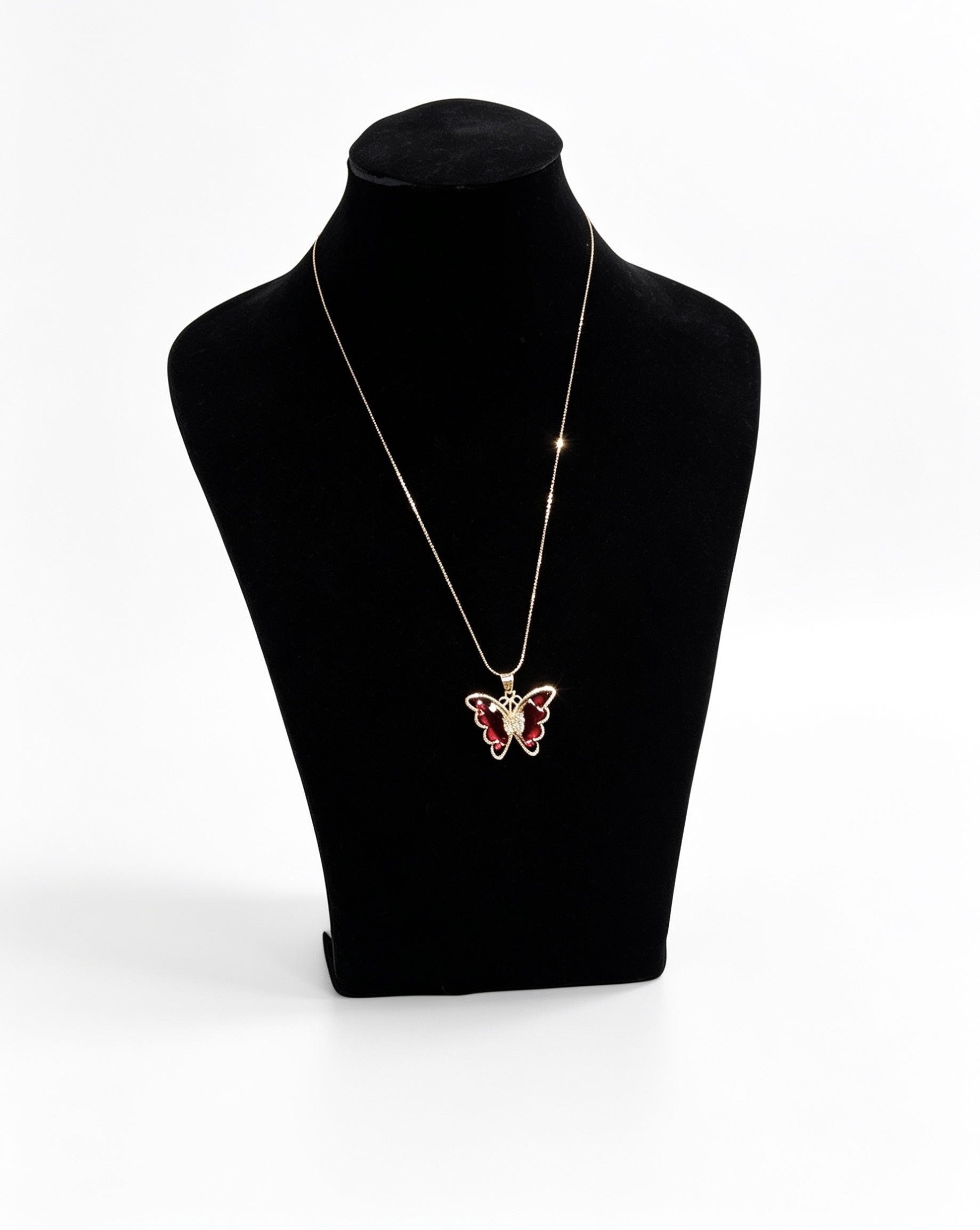 Ruby Monarch Butterfly Pendant