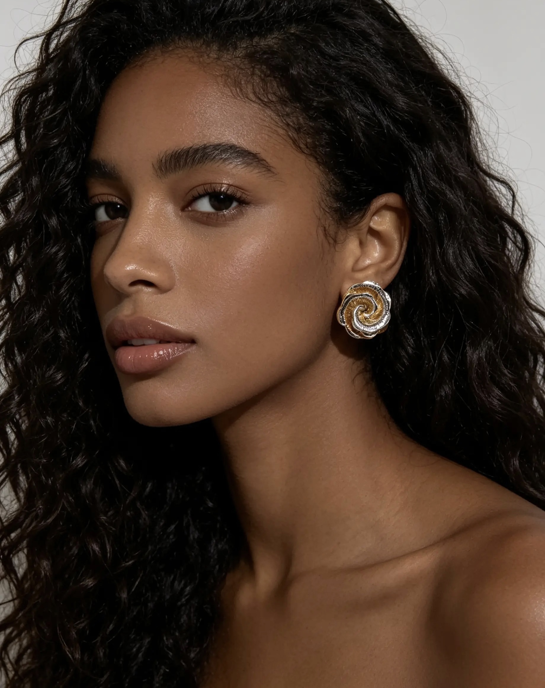 Vintage Swirl Rose Studs